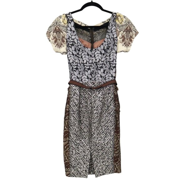 Beguile By Byron Lars Noemi Dress Womens 2 Brown Romantic Feminine Boho Coquette - Picture 4 of 16